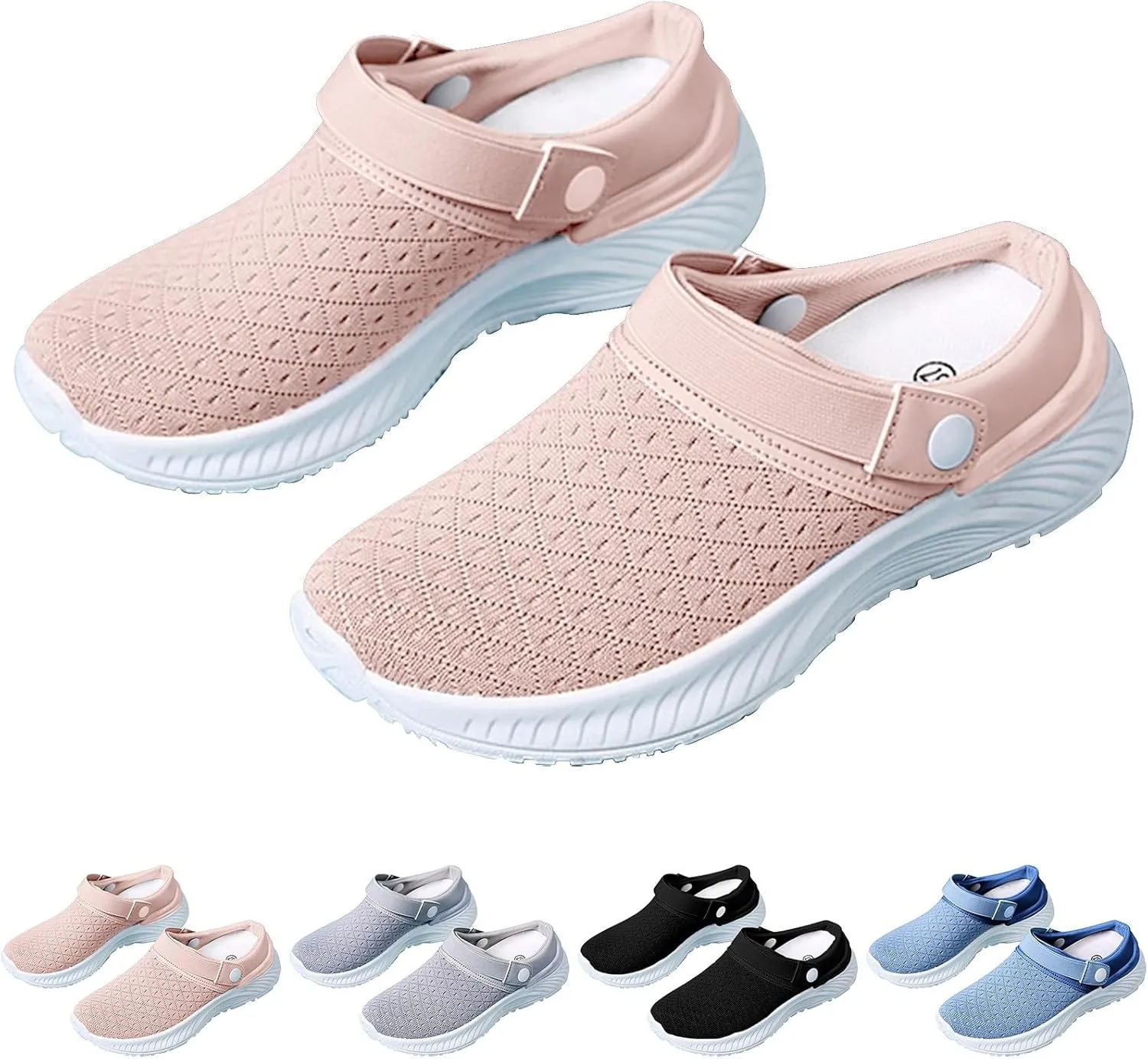 Women's Casual Slip on Half Shoes Breathable Womens Running Shoes Comfortable Dress Casual Shoes Walking Sneakers White Tennis Shoe Cross Trainer Shoe