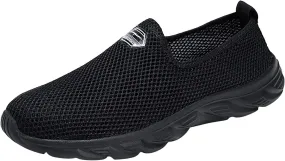 Women's Fashion Sneaker Womens Walking Shoes Slip On Fashion Tennis Shoes Mens Orthopedic Loafers for Women with Arch Support Women Black Sneakers
