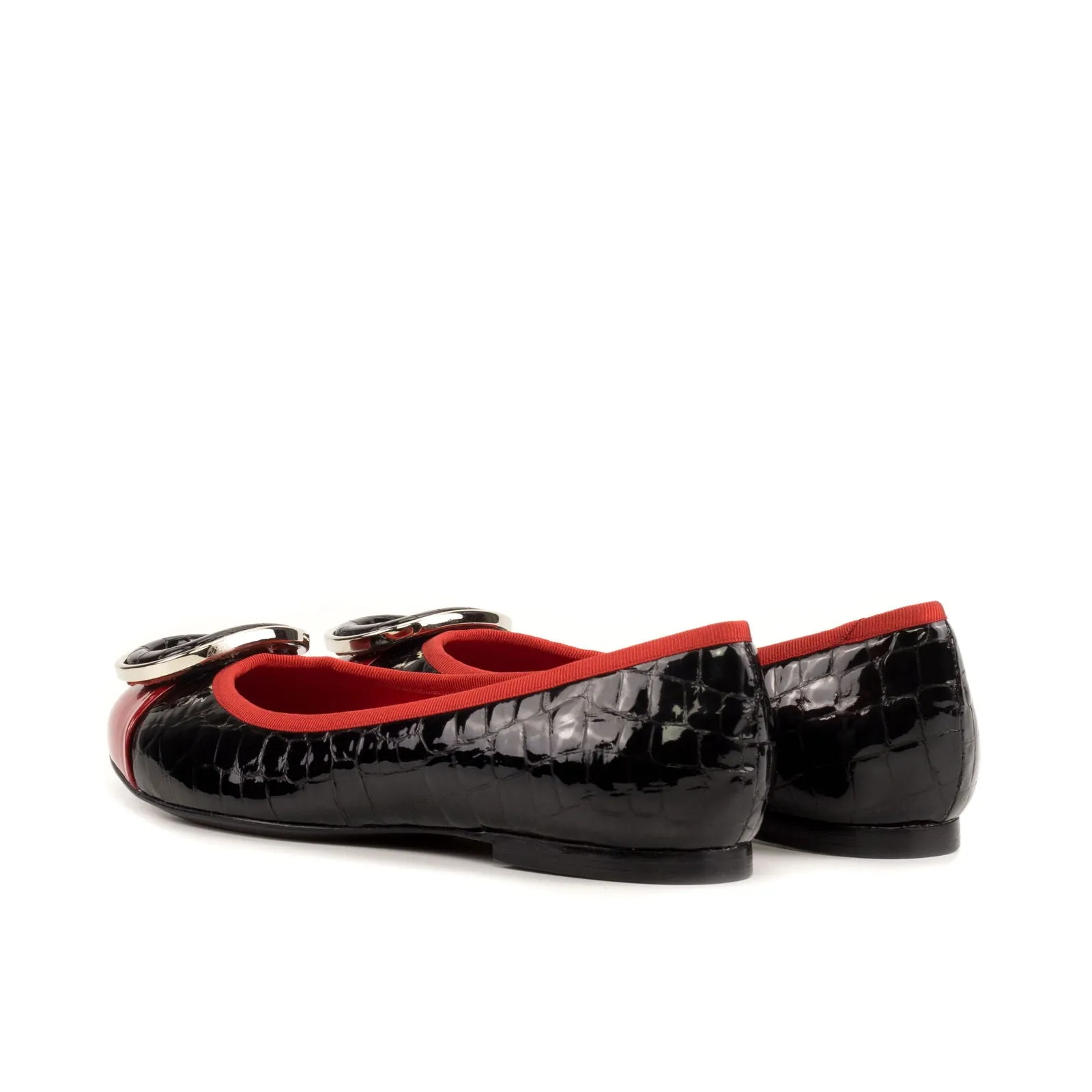 Women's Padua Flat Leather Shoes Wide Plus Size Passion Red  5720