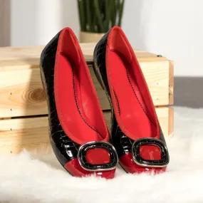 Women's Padua Flat Leather Shoes Wide Plus Size Passion Red  5720