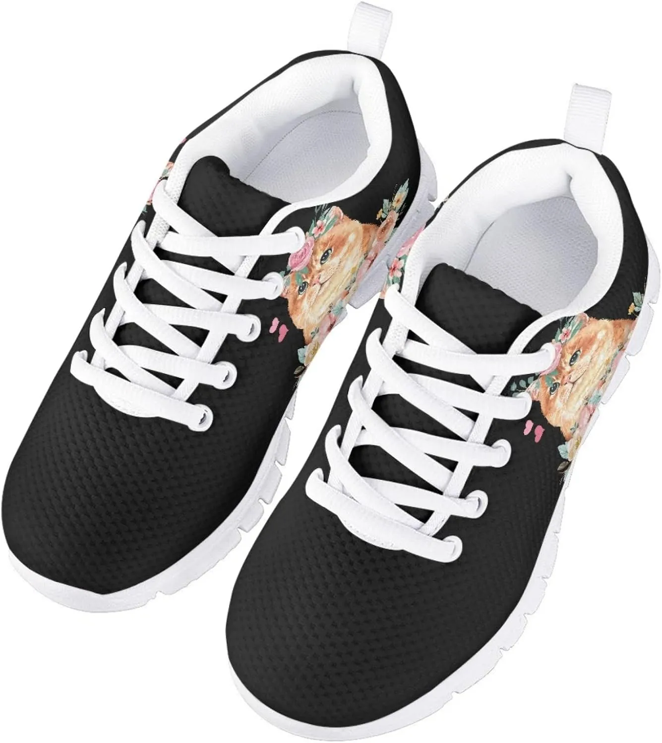 Yzaoxia Girls Tennis Shoes Kid Walking Shoes Outdoor Athletic Running Shoes Light Weight Breathable Supportive Lace-up Shoes Size 11-5