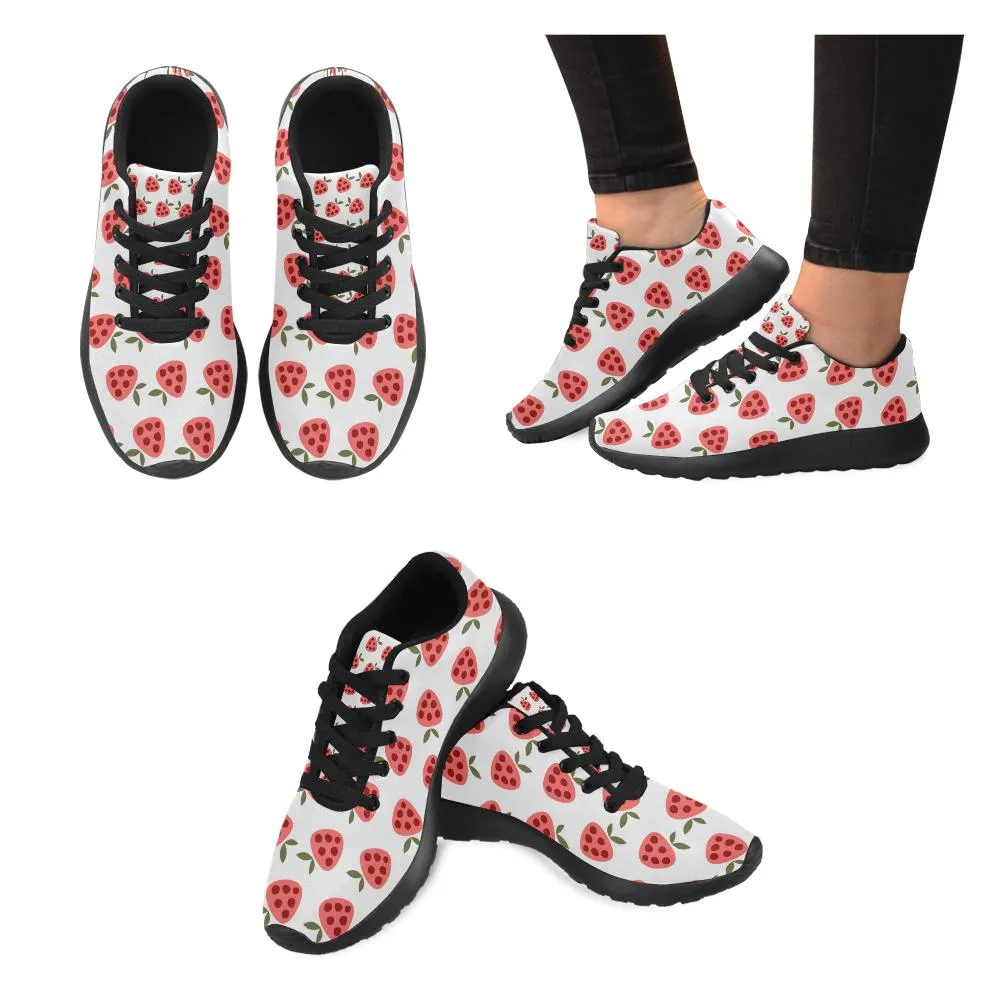 Zenzzle cute Strawberry pattern print on Women's Running shoes Casual Lightweight Athletic Sneakers US size 6-15