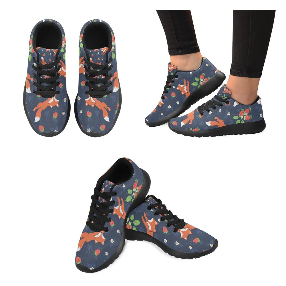 Zenzzle Foxes and wild strawberries pattern print on Women's Running shoes Casual Lightweight Athletic Sneakers US size 6-15
