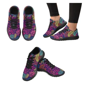 Zenzzle graphic abstract flowers pattern print on Women's Running shoes Casual Lightweight Athletic Sneakers US size 6-15
