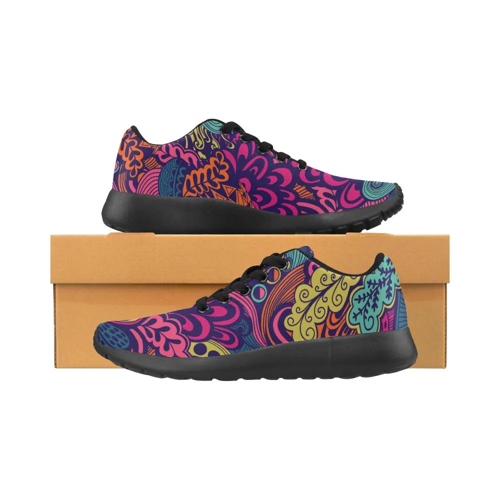 Zenzzle graphic abstract flowers pattern print on Women's Running shoes Casual Lightweight Athletic Sneakers US size 6-15