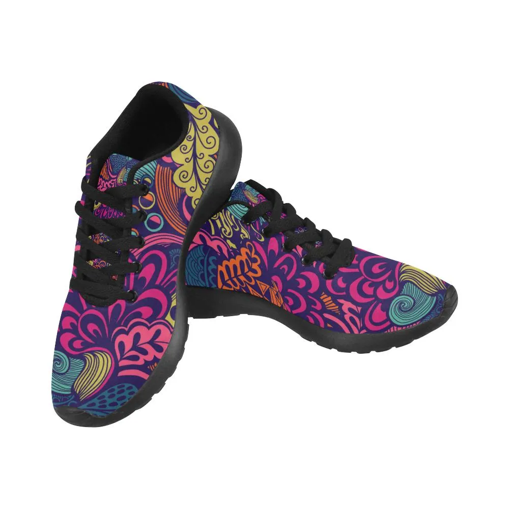 Zenzzle graphic abstract flowers pattern print on Women's Running shoes Casual Lightweight Athletic Sneakers US size 6-15