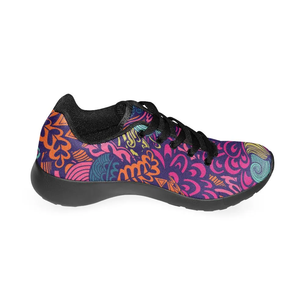 Zenzzle graphic abstract flowers pattern print on Women's Running shoes Casual Lightweight Athletic Sneakers US size 6-15
