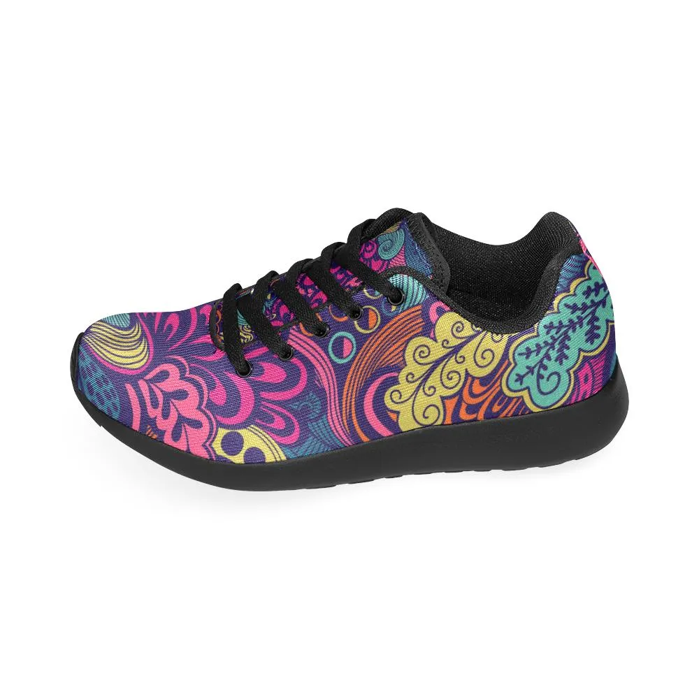 Zenzzle graphic abstract flowers pattern print on Women's Running shoes Casual Lightweight Athletic Sneakers US size 6-15