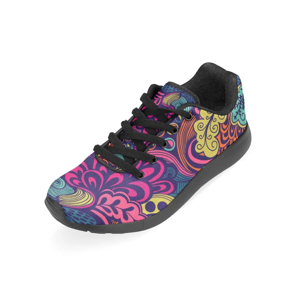Zenzzle graphic abstract flowers pattern print on Women's Running shoes Casual Lightweight Athletic Sneakers US size 6-15