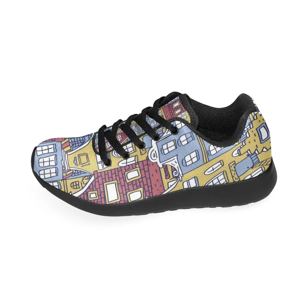 Zenzzle Old Holland houses pattern print on Women's Running shoes Casual Lightweight Athletic Sneakers US size 6-15