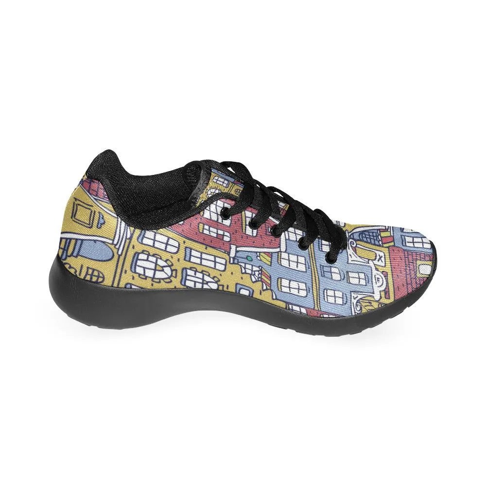 Zenzzle Old Holland houses pattern print on Women's Running shoes Casual Lightweight Athletic Sneakers US size 6-15