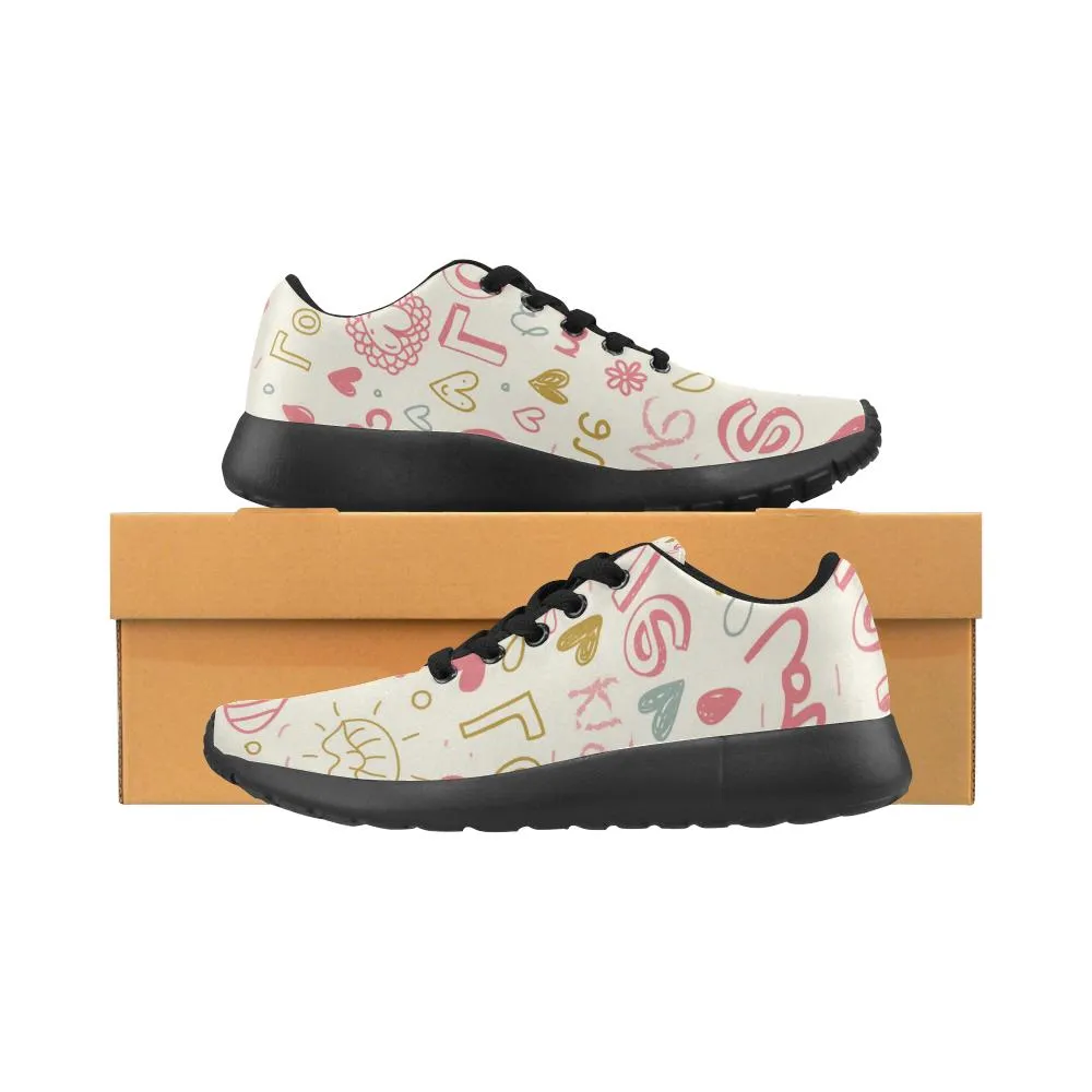 Zenzzle Romantic Love concept pattern print on Women's Running shoes Casual Lightweight Athletic Sneakers US size 6-15